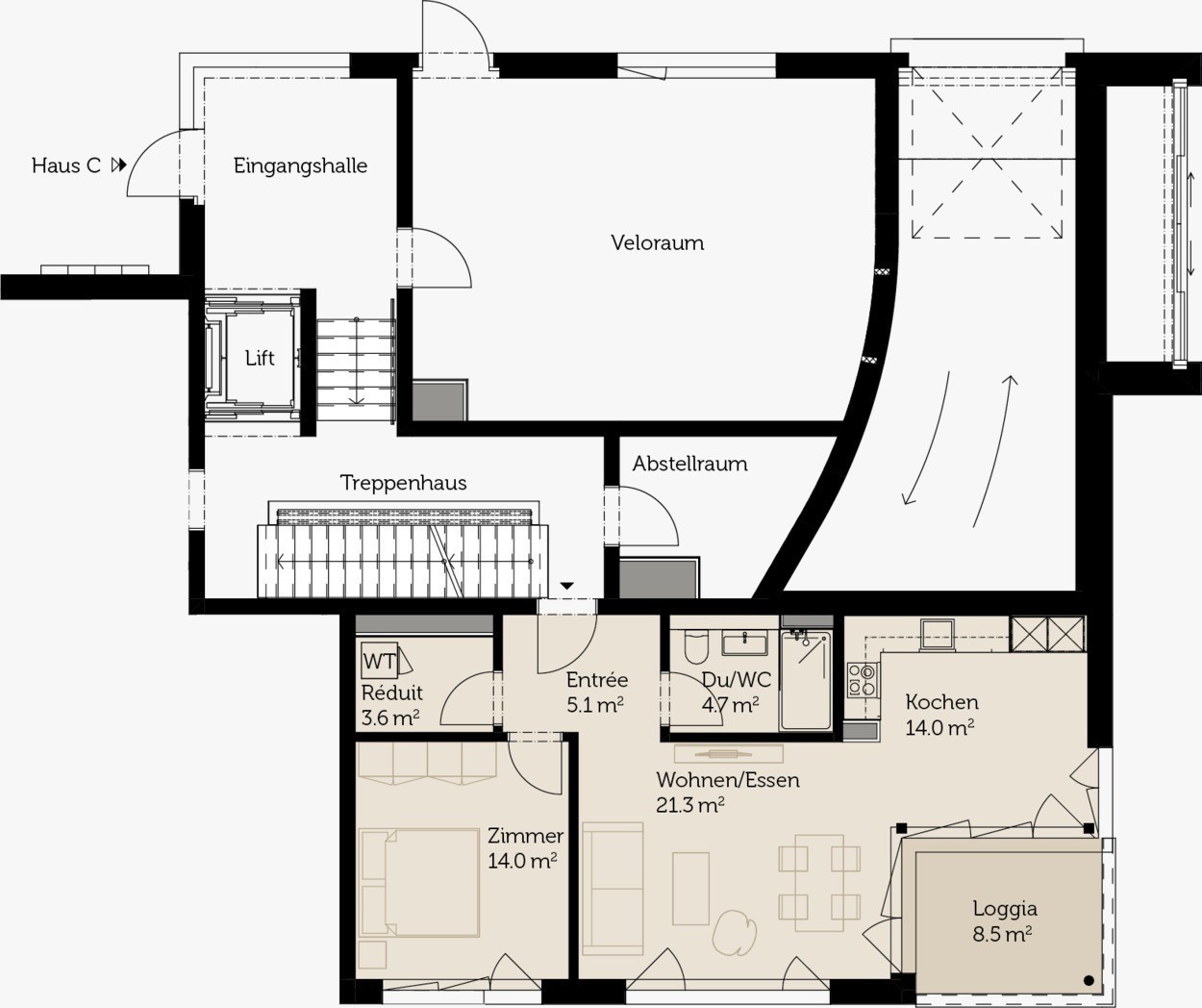 Appartement de 2 ½ pièces