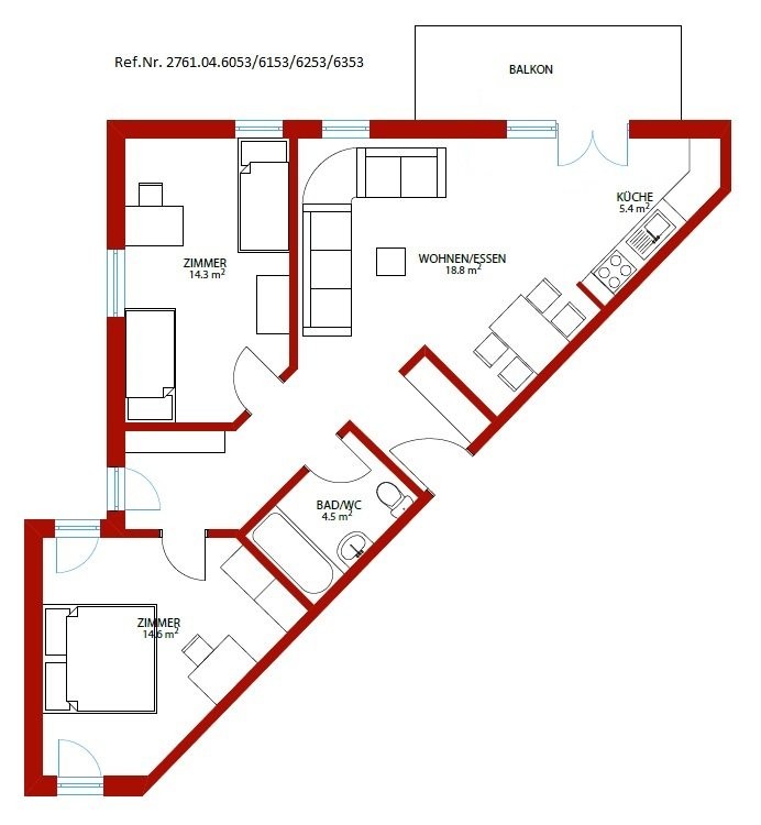 Appartement de 3 ½ pièces