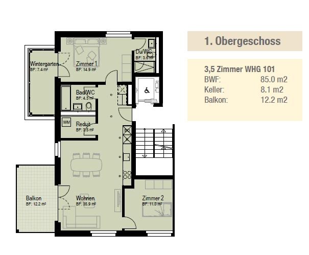 3 ½ rooms apartment