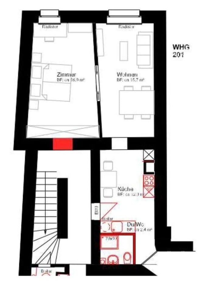 Appartement de 2 ½ pièces, photo 1 sur 9