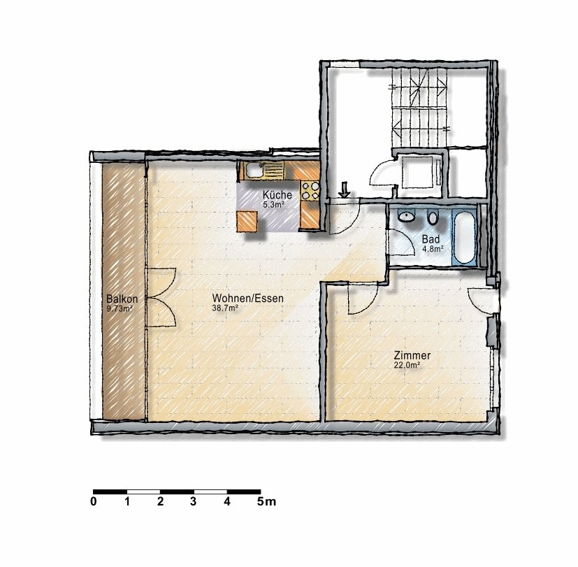 2 ½ pièces appartement
