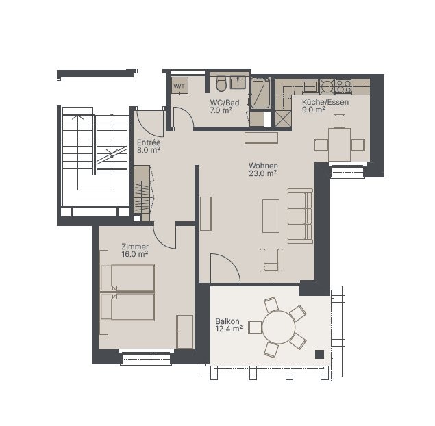 Appartement de 2 ½ pièces