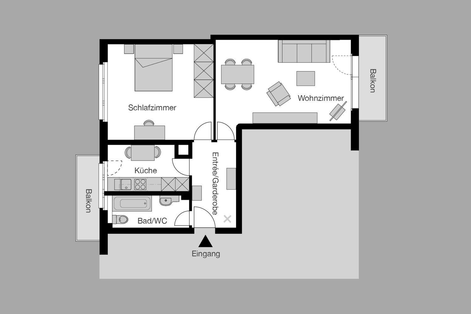 2 ½ pièces appartement meublé, photo 10 sur 10