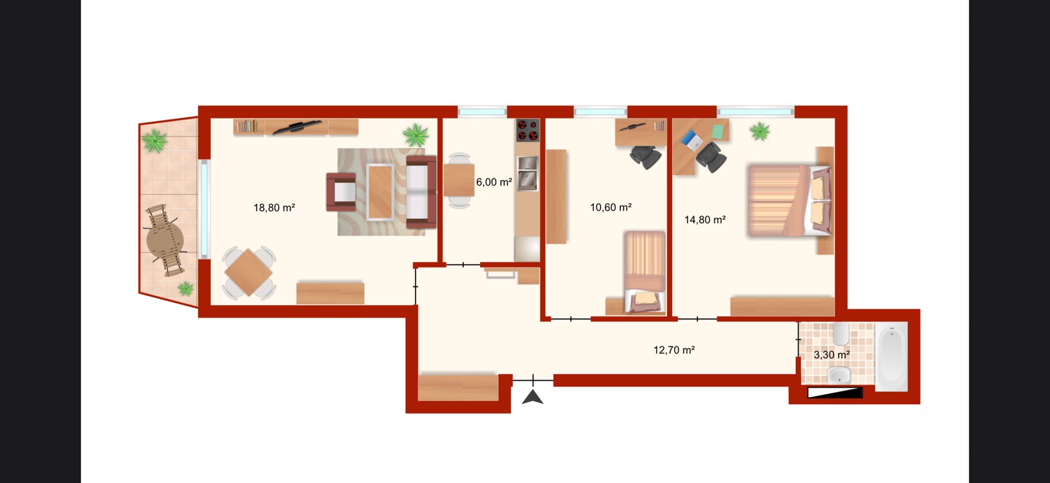 Appartement de 3 pièces
