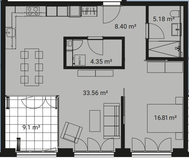 2 ½ rooms apartment, photo 6 sur 9