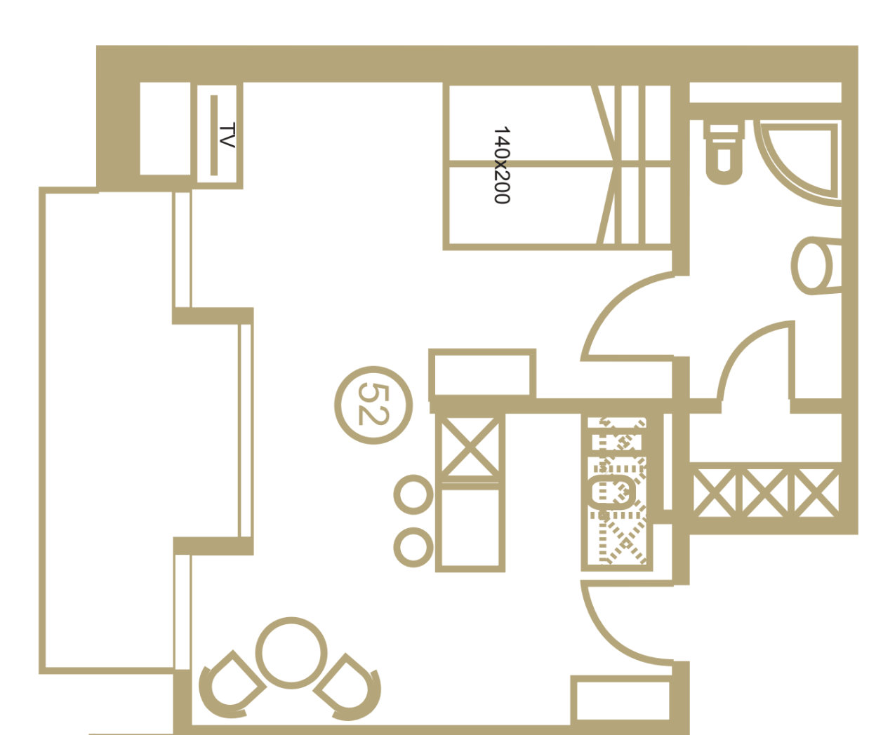 1 ½ pièces appartement meublé, photo 8 sur 9