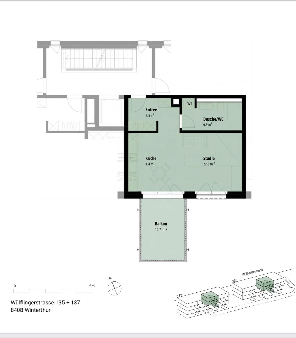 1 ½ rooms apartment