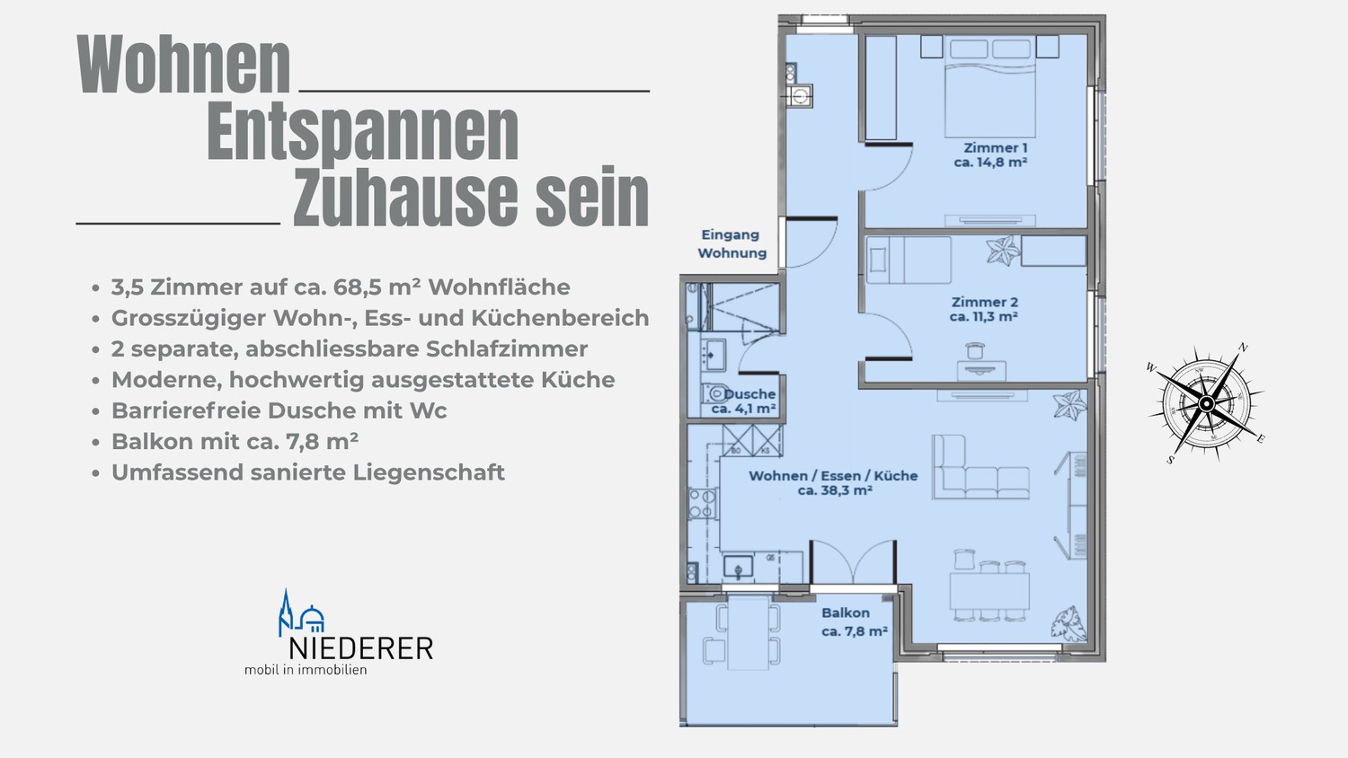 Appartement de 3 ½ pièces, photo 2 sur 7
