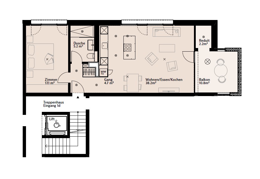 Appartement de 2 ½ pièces, photo 2 sur 6