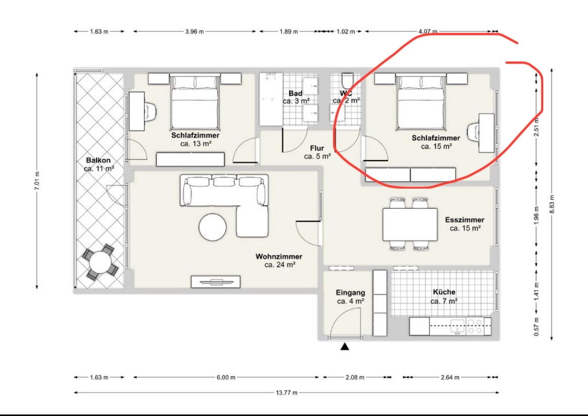 Room in a shared flat