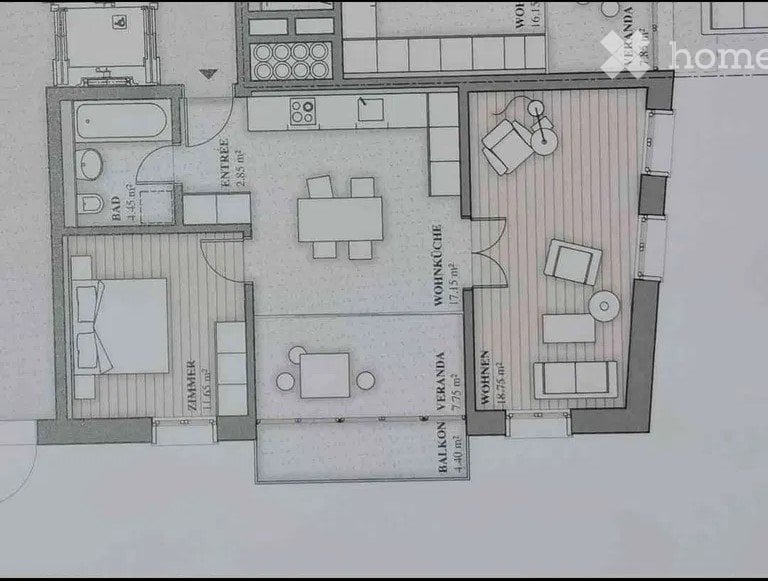 Appartement de 3 pièces