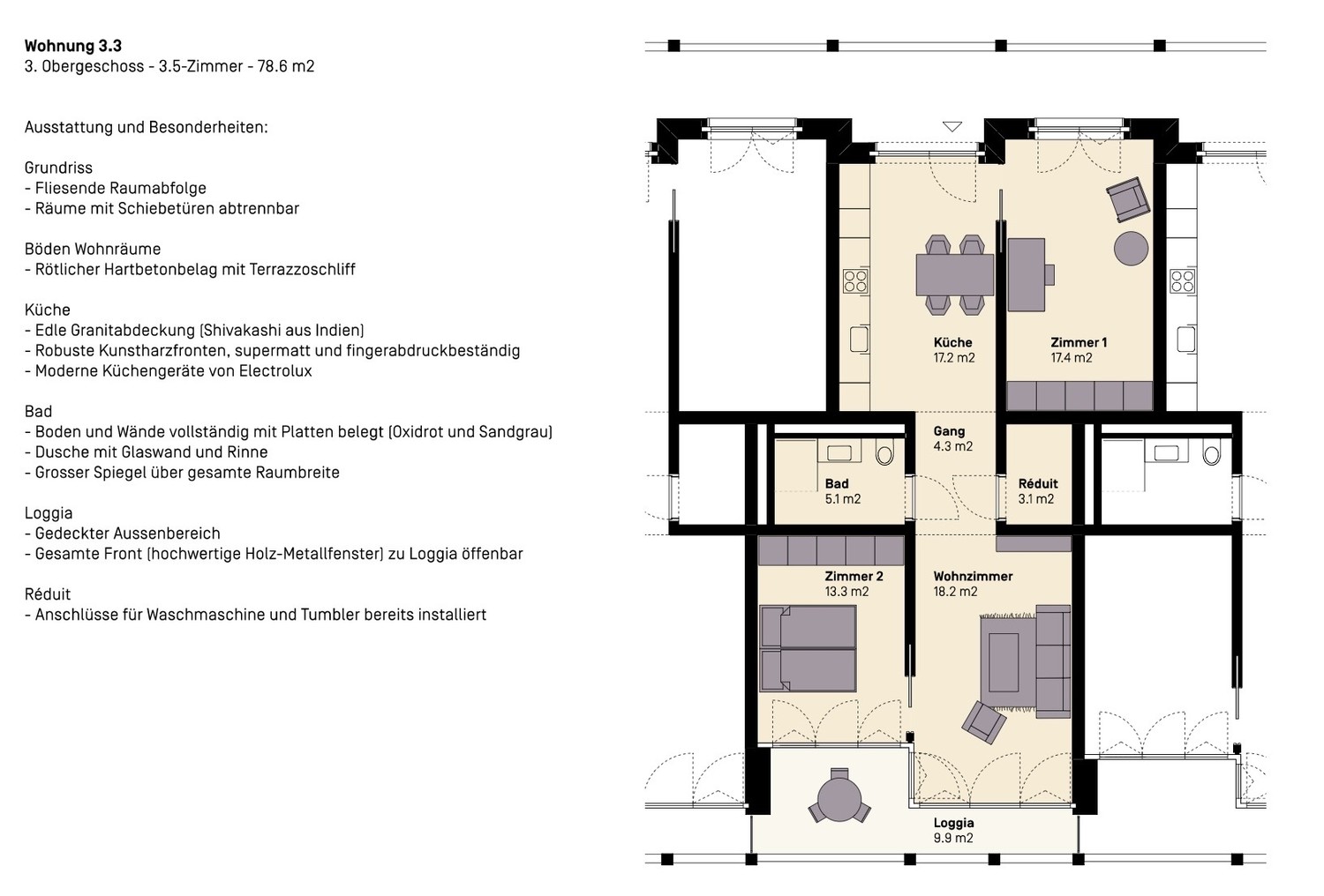 3 ½ pièces appartement