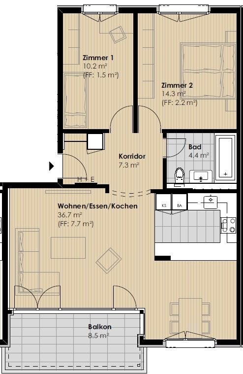 Appartement de 3 ½ pièces, photo 10 sur 10
