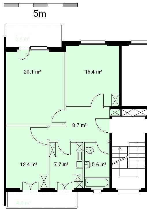Appartement de 3 pièces, photo 7 sur 8