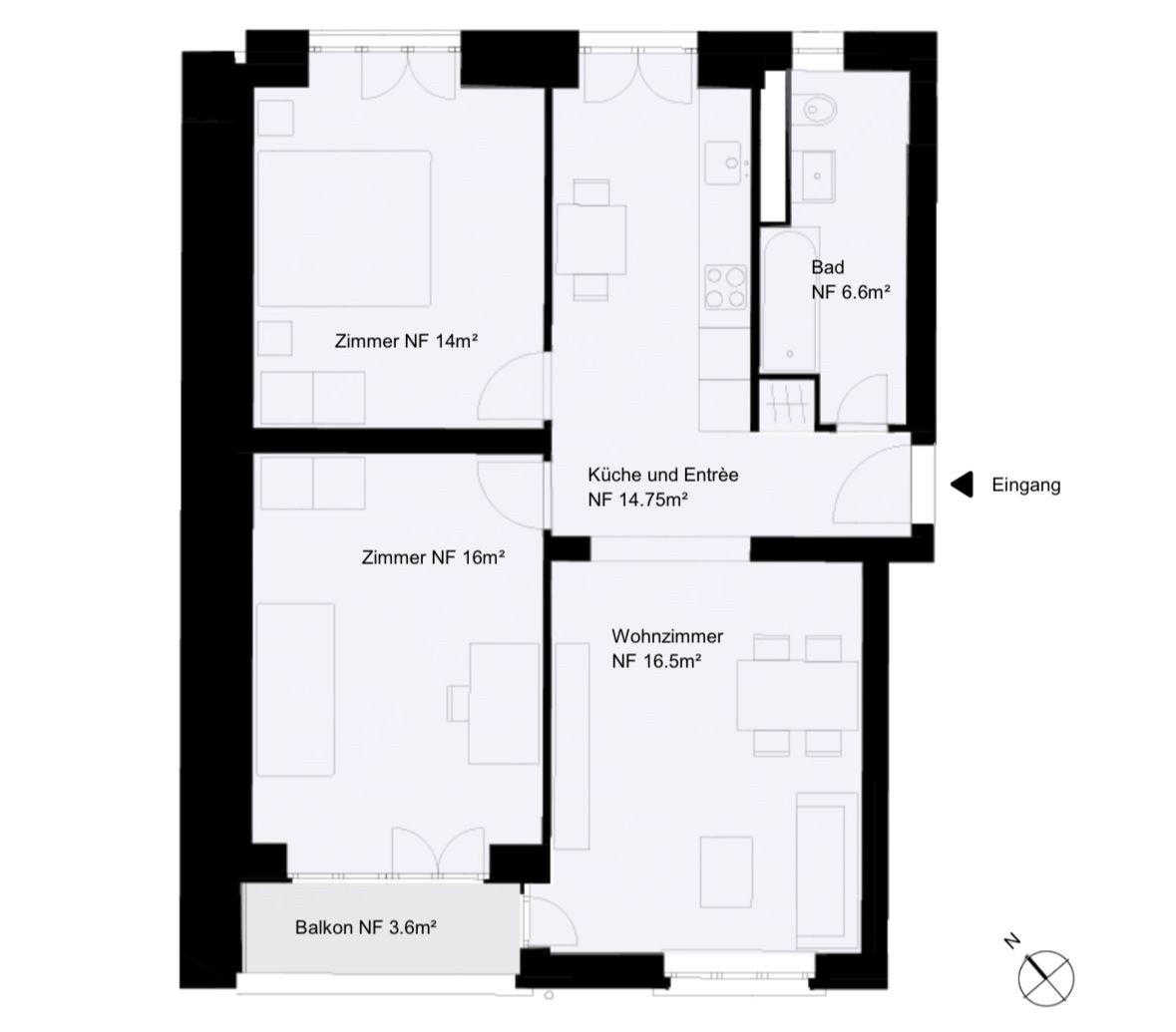 Appartement de 3 ½ pièces, photo 6 sur 6
