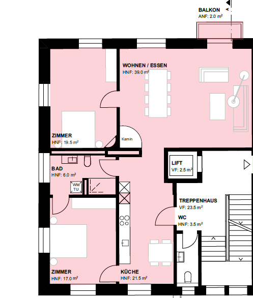 3 ½ pièces appartement