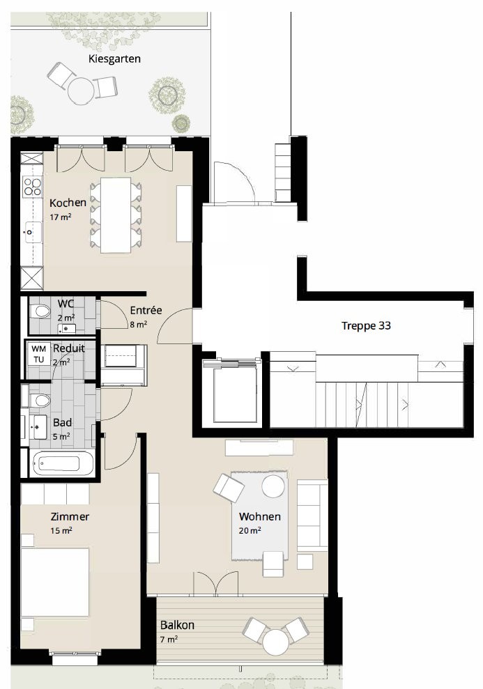 Appartement de 2 ½ pièces