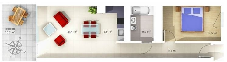 2 ½ rooms apartment, photo 6 sur 6