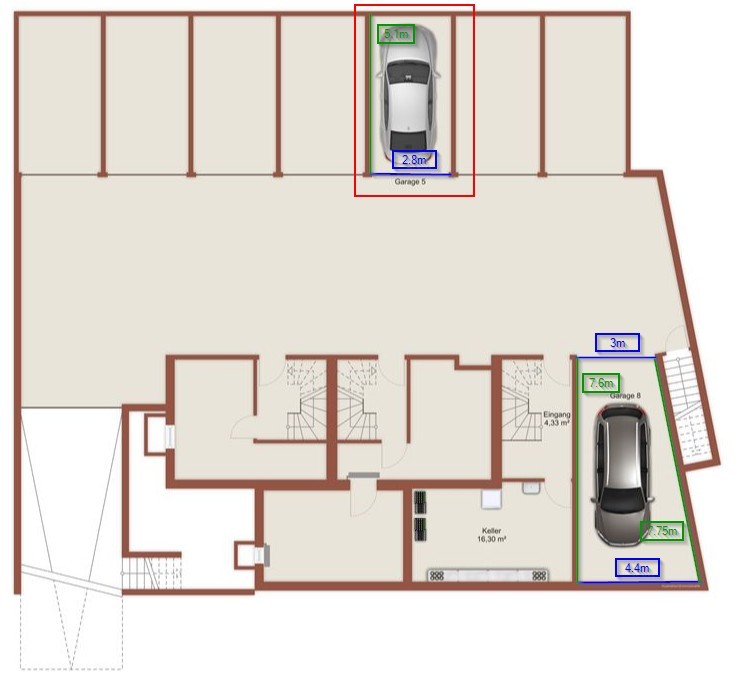 Place souterraine de 14m²