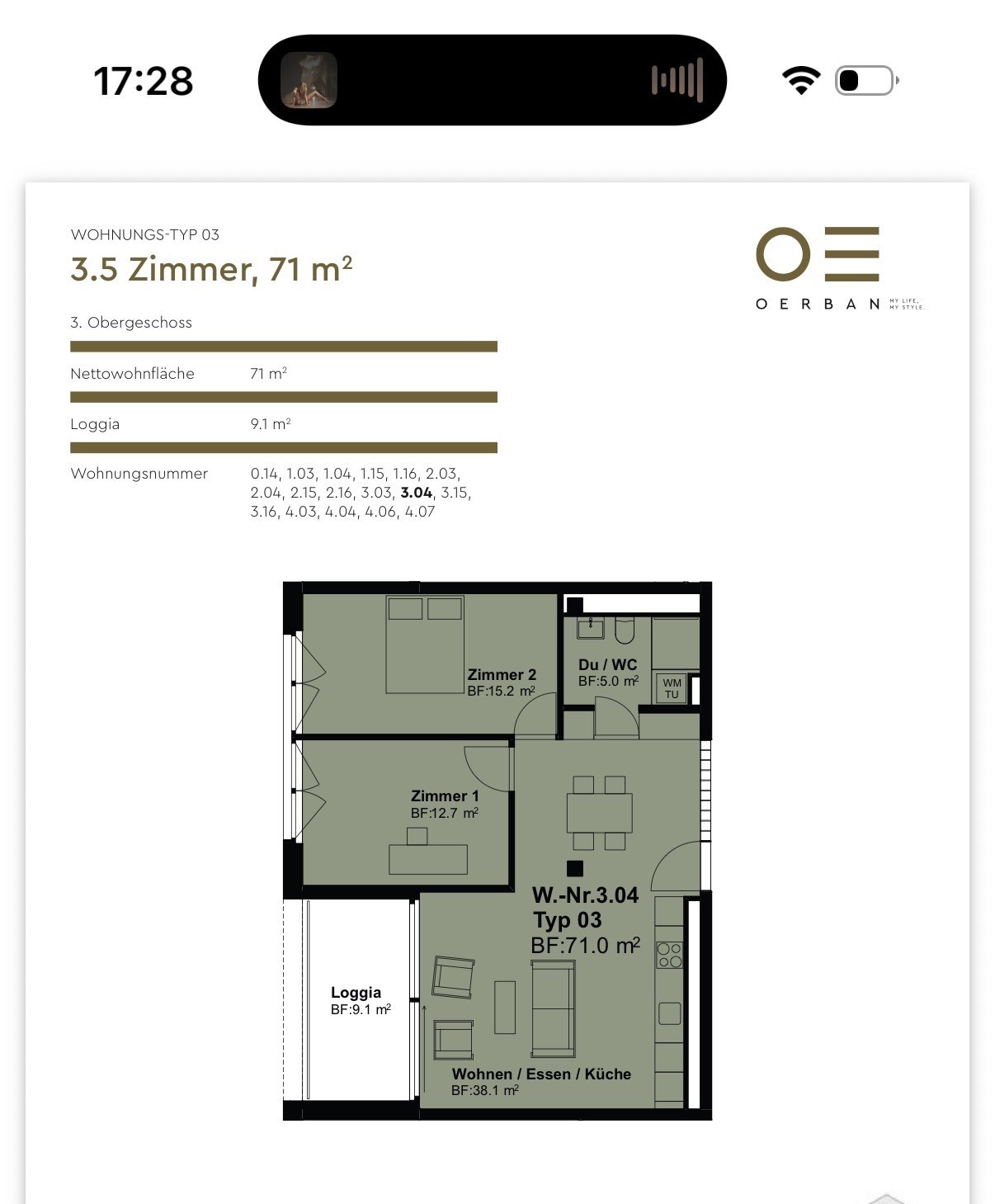 3 ½ rooms apartment