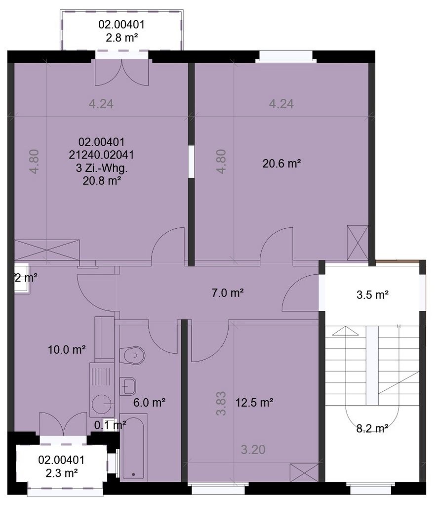 Appartement de 3 pièces, photo 8 sur 9