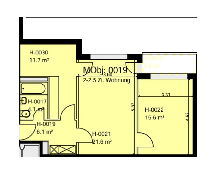 Appartement de 2 ½ pièces
