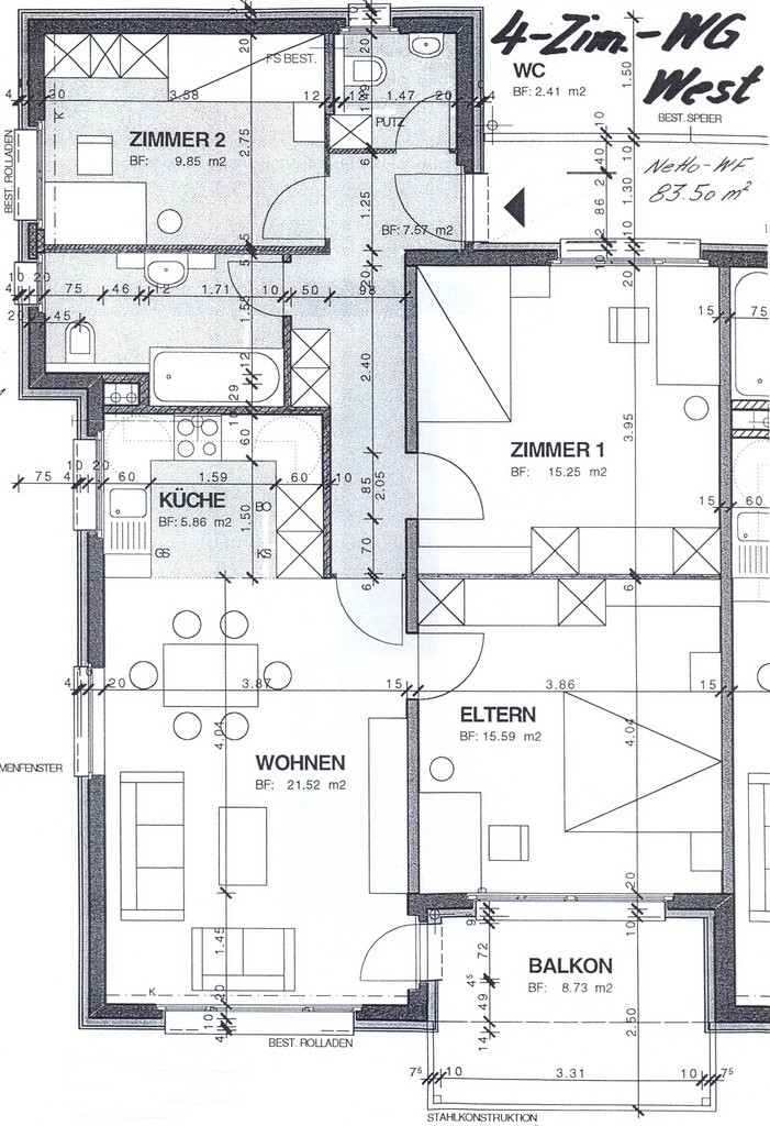 4 pièces appartement