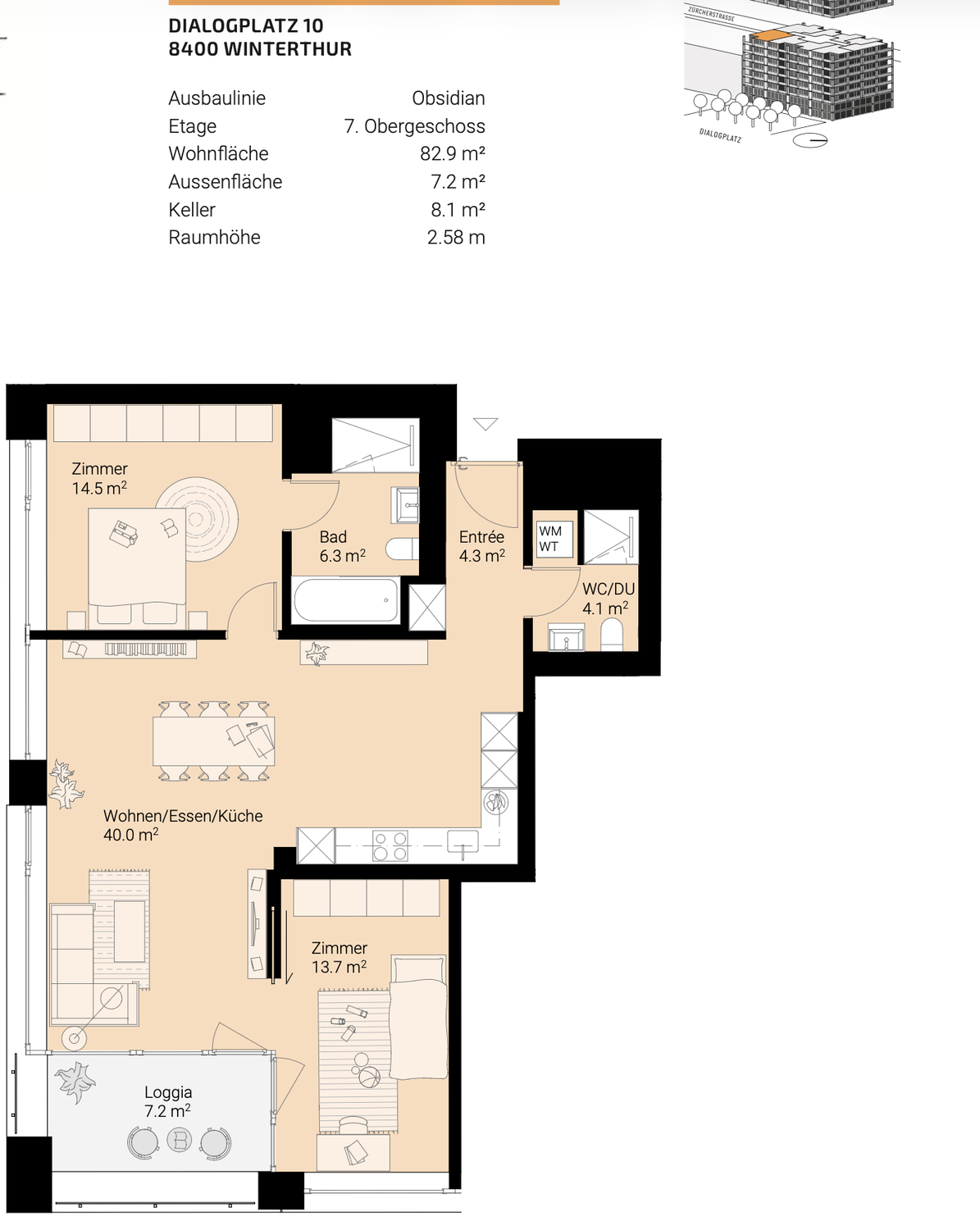 Appartement de 3 ½ pièces, photo 3 sur 6