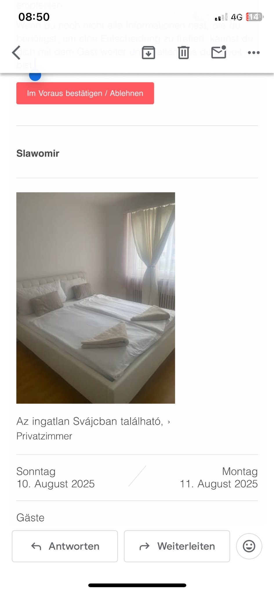1 pièce chambre individuelle