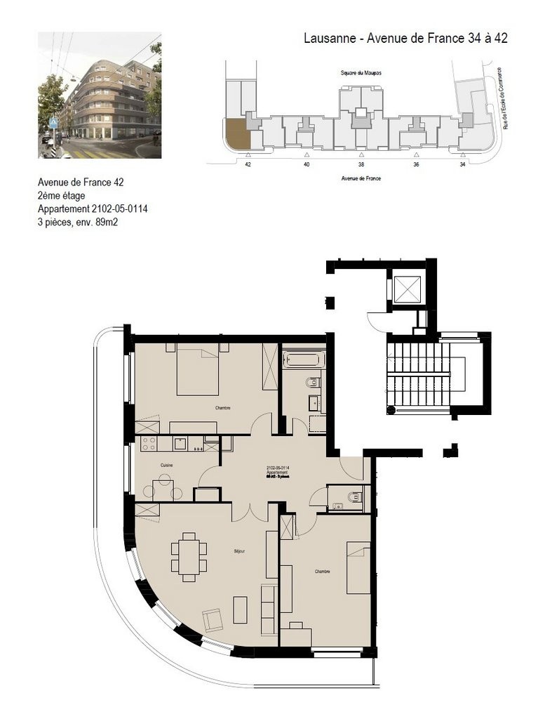 3 rooms apartment, photo 4 sur 5