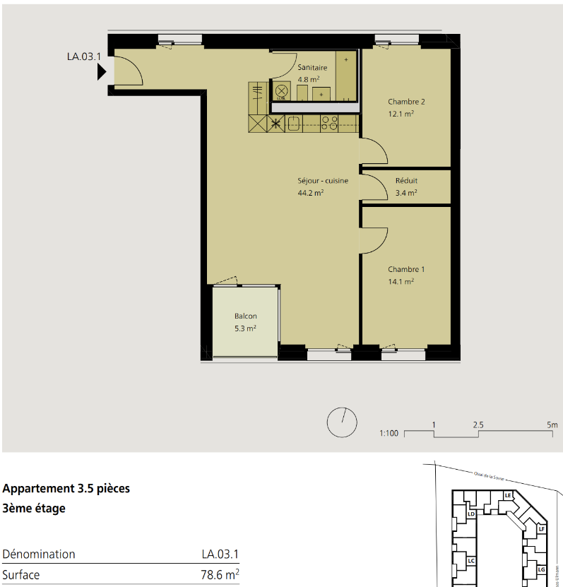 3 ½ rooms apartment