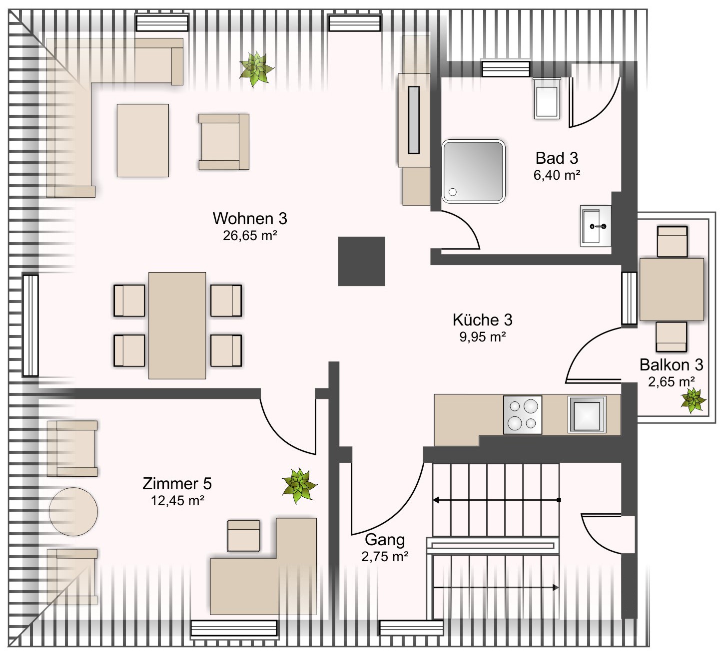2 ½ rooms apartment