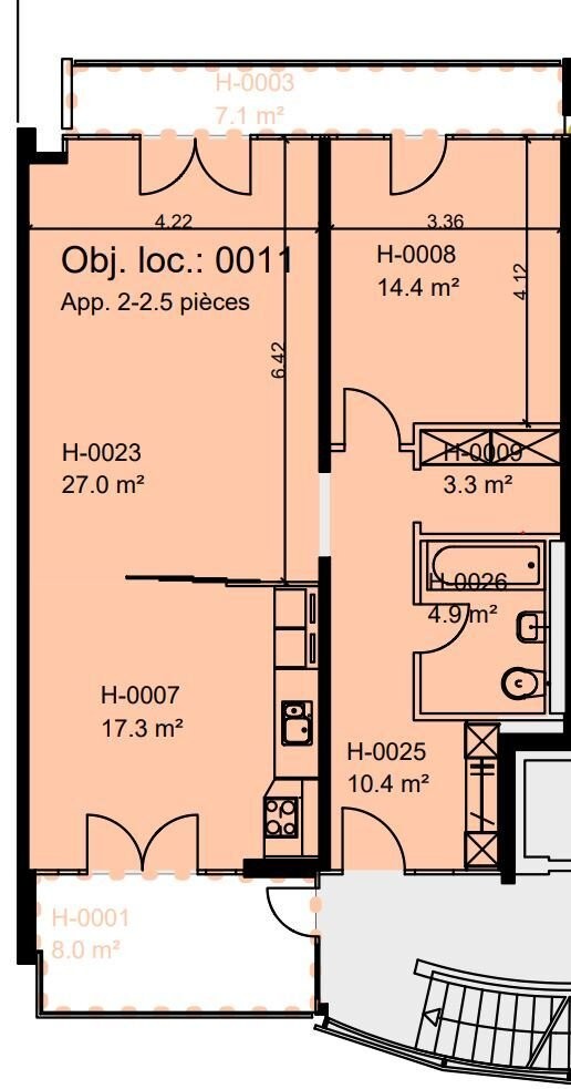 2 ½ rooms apartment