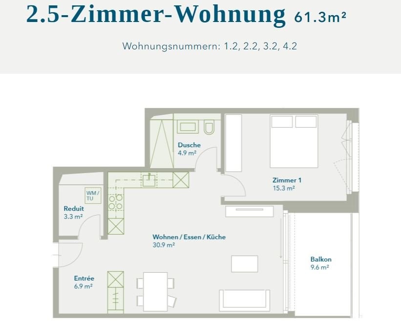 Appartement de 2 ½ pièces