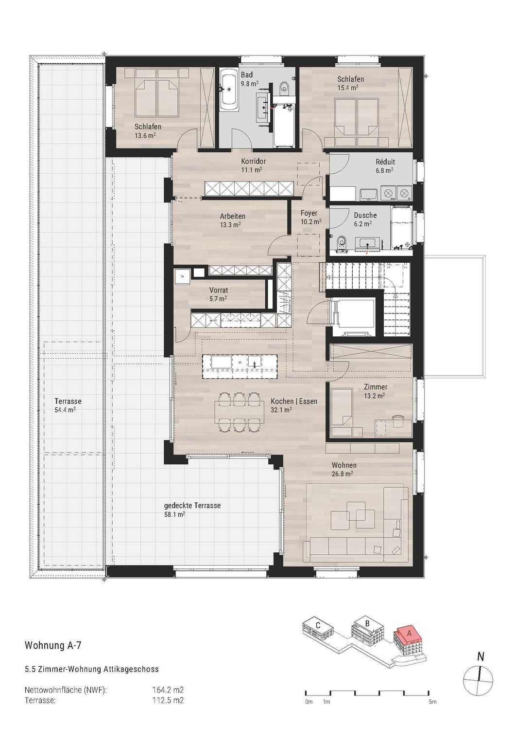 5 ½ rooms attic flat, photo 1 sur 4