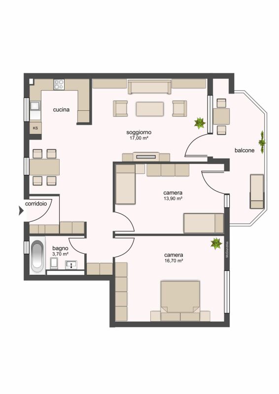 Appartement de 3 ½ pièces