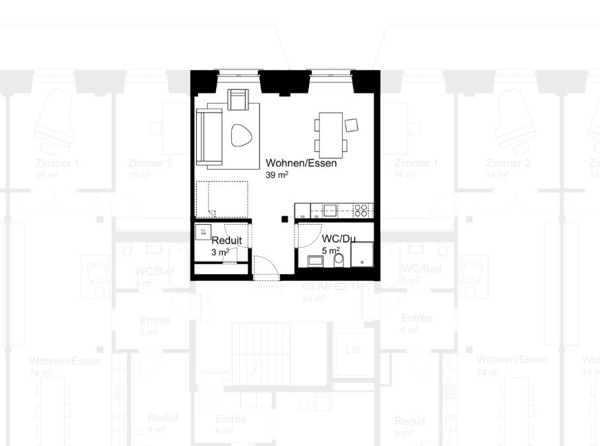 Appartement de 1 ½ pièces, photo 3 sur 5