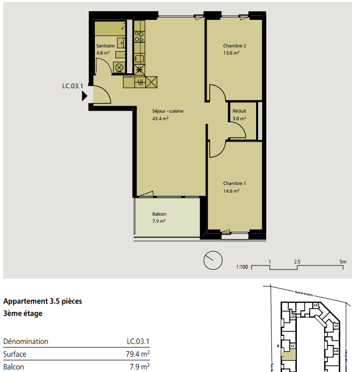3 ½ rooms apartment