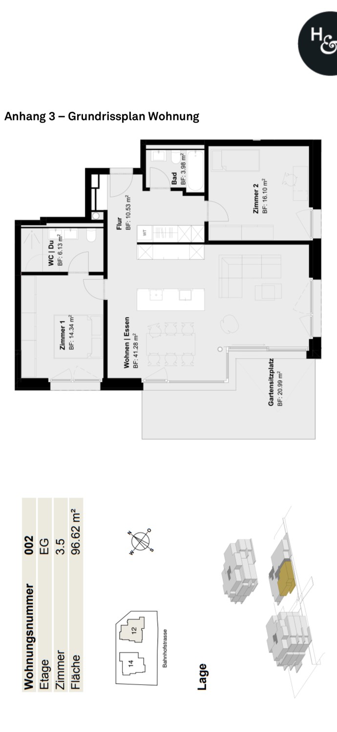 Appartement de 3 ½ pièces