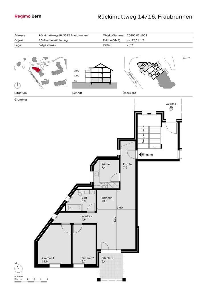 3 ½ pièces appartement, photo 8 sur 9