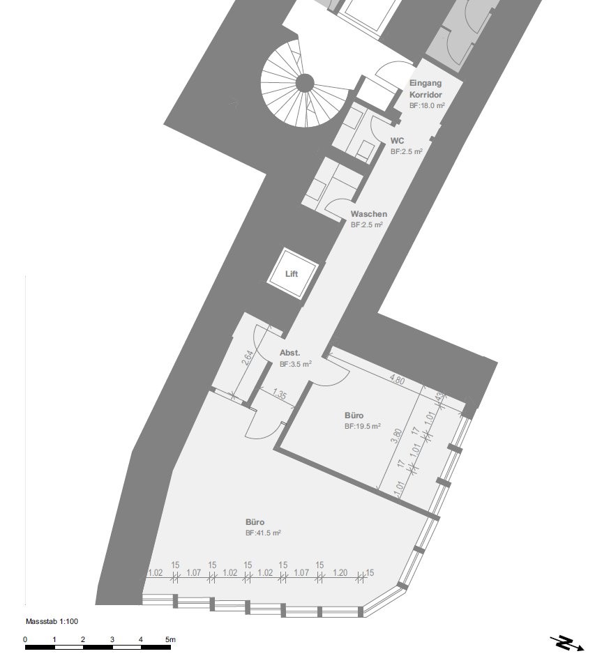 95m² de bureau