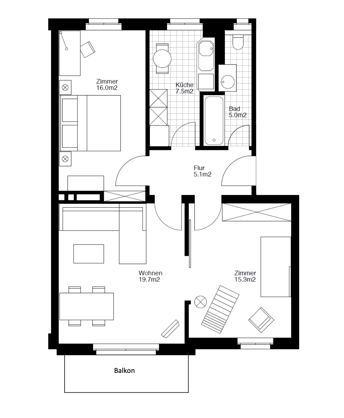 Appartement de 3 pièces, photo 8 sur 8