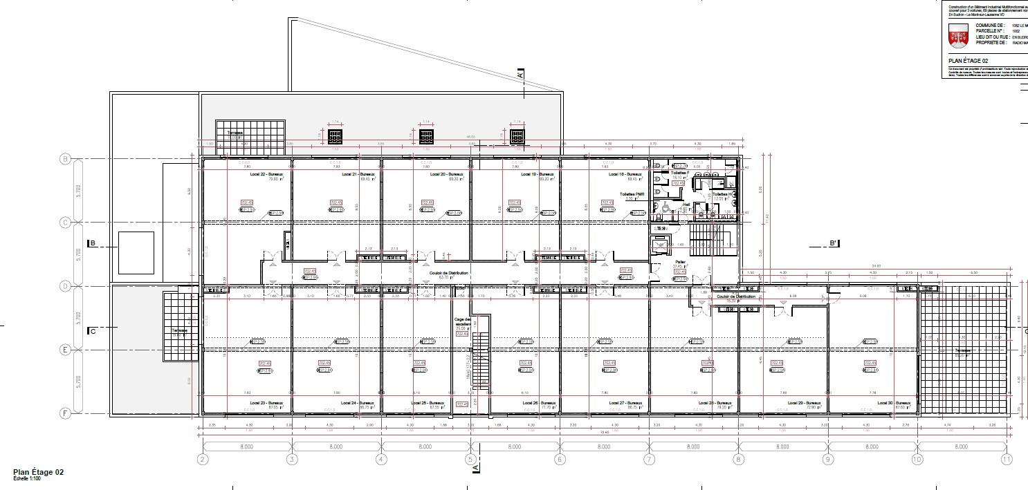 996m² office