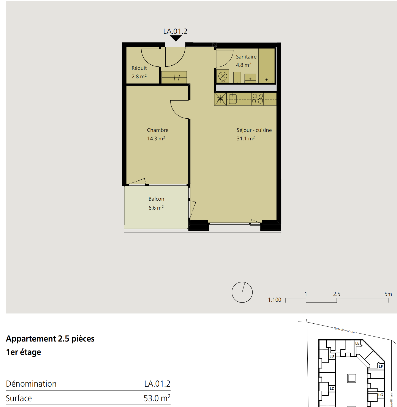 2 ½ rooms apartment
