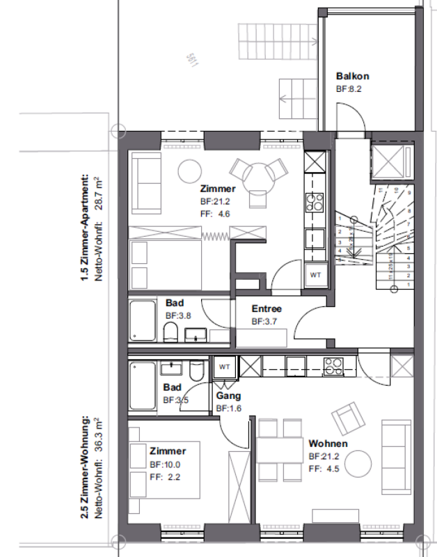 Appartement meublé de 1 ½ pièce, photo 6 sur 6