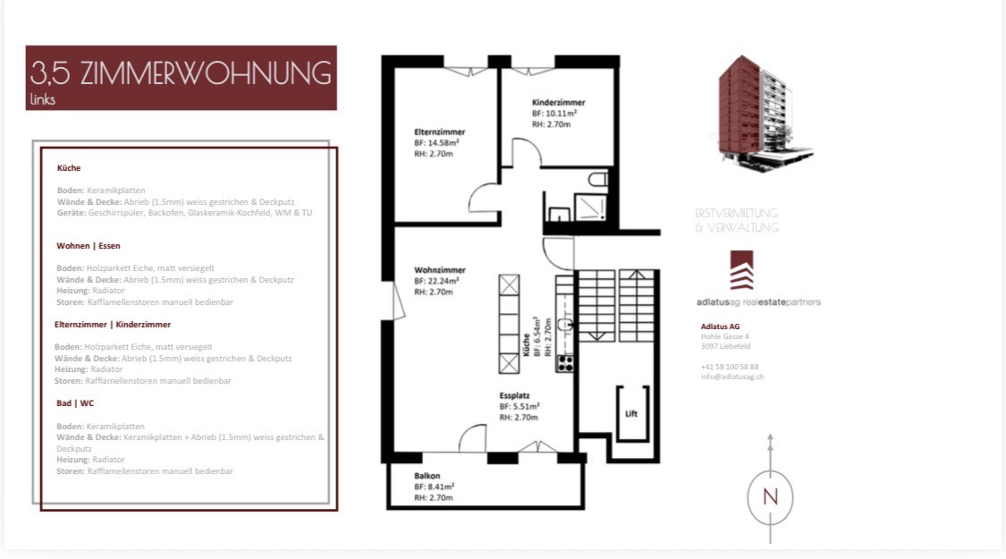 Appartement de 3 ½ pièces