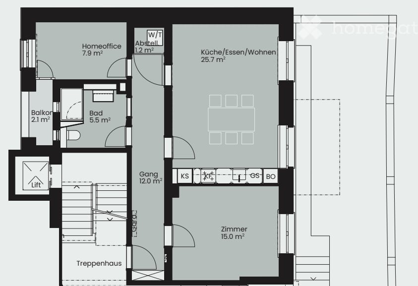 Appartement de 3 ½ pièces, photo 4 sur 5