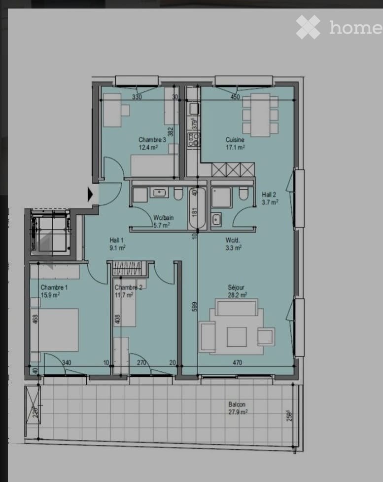 Appartement de 2 ½ pièces, photo 3 sur 4