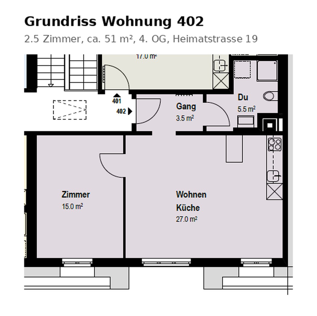 Appartement de 2 ½ pièces, photo 8 sur 9