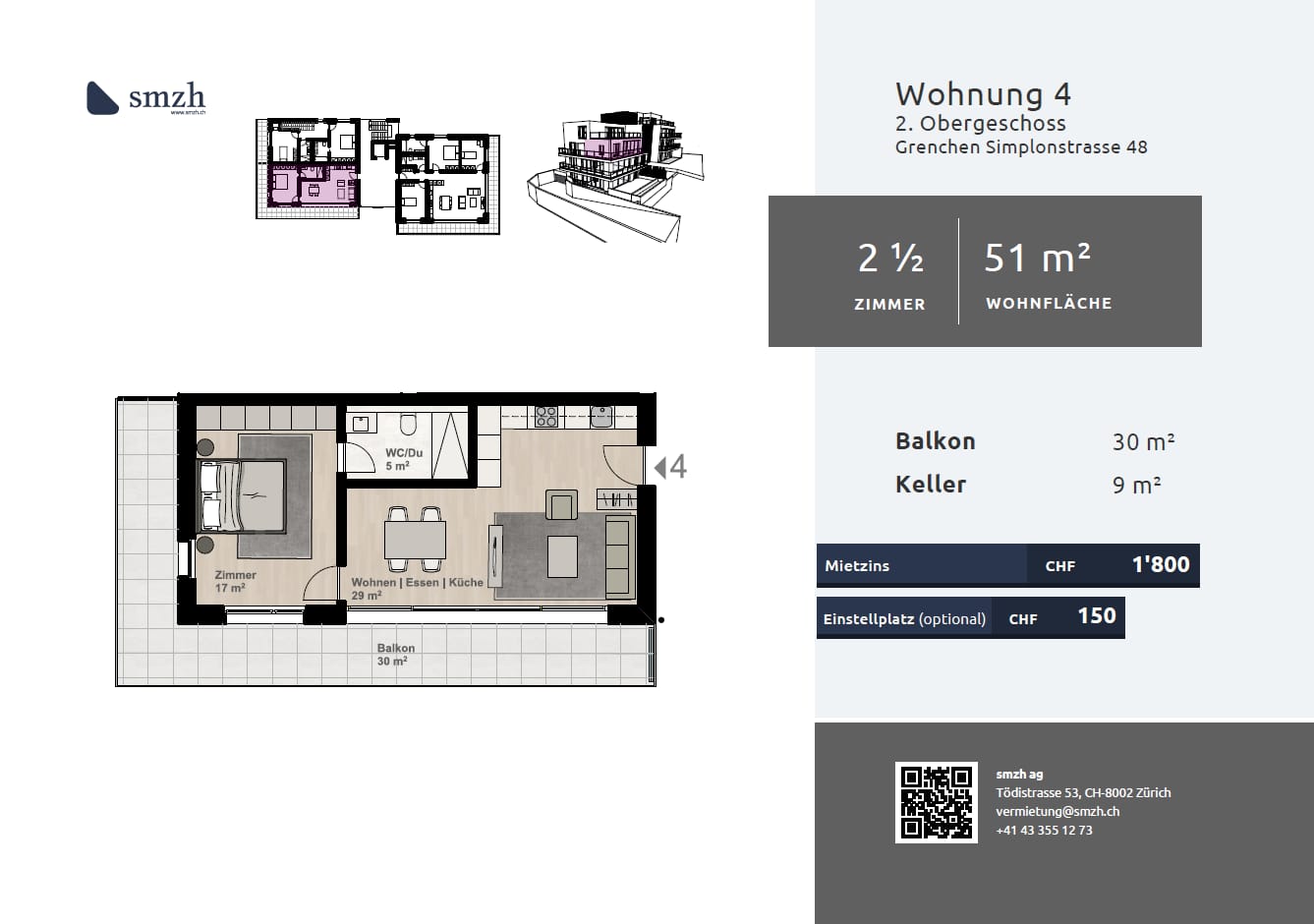 Appartement de 2 ½ pièces